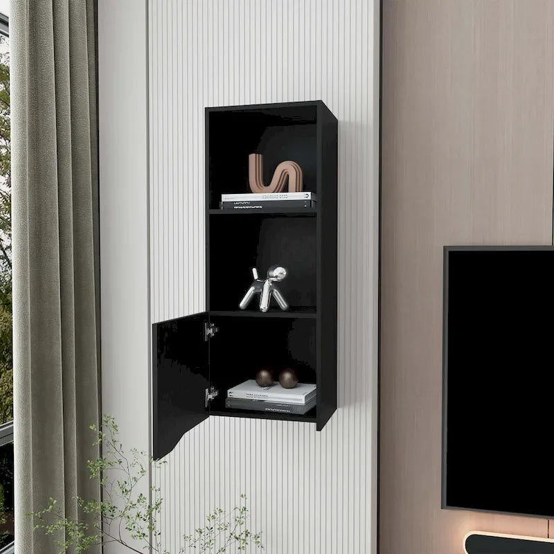 Meuble haut noir avec une porte