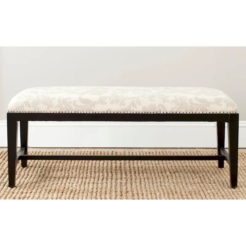 Banc floral beige - 46 L x 19 P x 20 H - 46Lx19Px20H