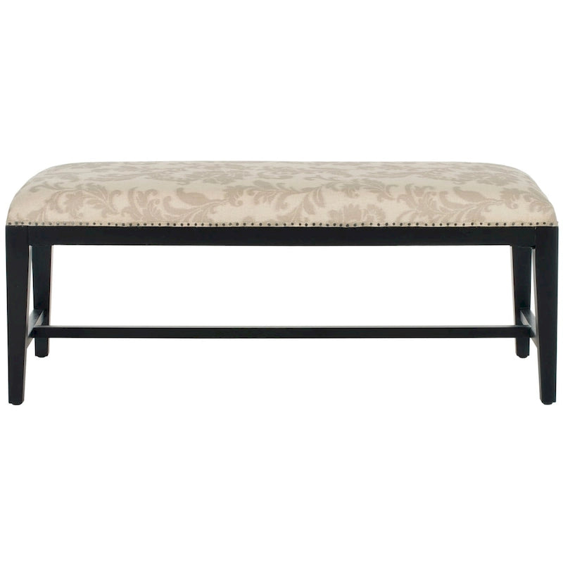 Banc floral beige - 46 L x 19 P x 20 H - 46Lx19Px20H
