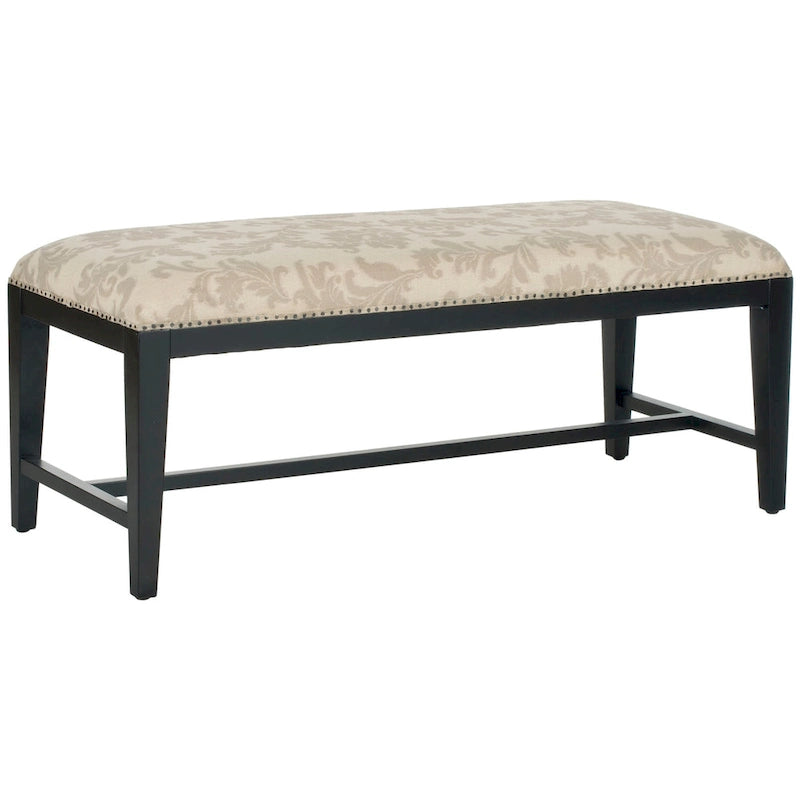 Banc floral beige - 46 L x 19 P x 20 H - 46Lx19Px20H
