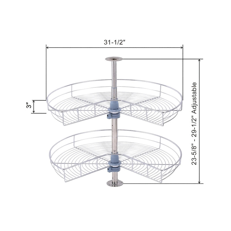Plateau tournant 32 Diamètre - Double support en acier inoxydable 270 degrés