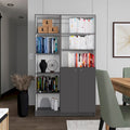Kenyon Tall 5-Shelf Narrow and Cabinet Bookcase Set of 2