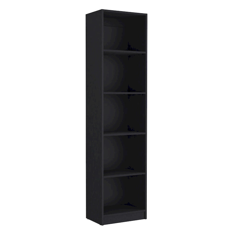 Lot de 2 bibliothèques étroites hautes à 5 étagères avec placard