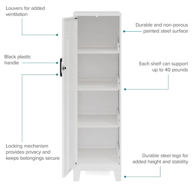 Armoire de rangement à 4 étagères ventilées 53,38H