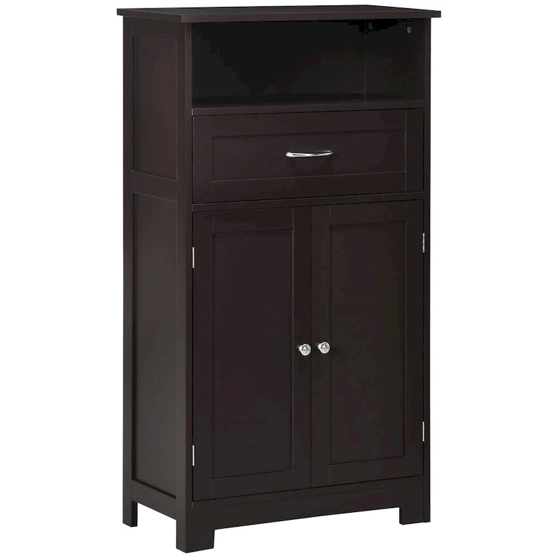 Armoire de rangement de salle de bain moderne sur pied avec tiroir et étagère réglable - 11,75*23,5*42,75