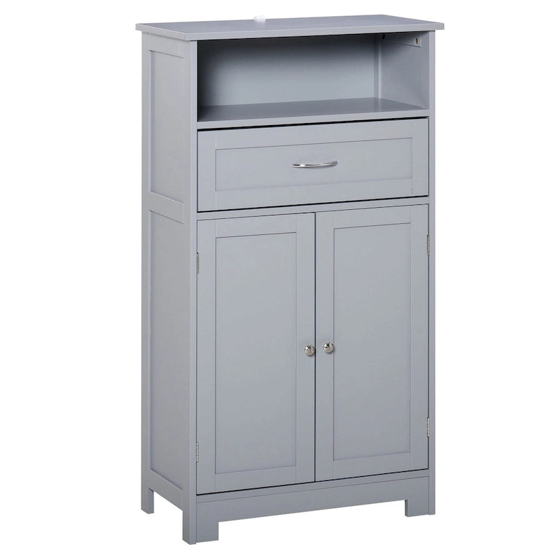 Armoire de rangement de salle de bain moderne sur pied avec tiroir et étagère réglable - 11,75*23,5*42,75