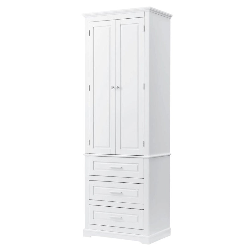 Meuble de rangement haut avec trois tiroirs pour salle de bain
