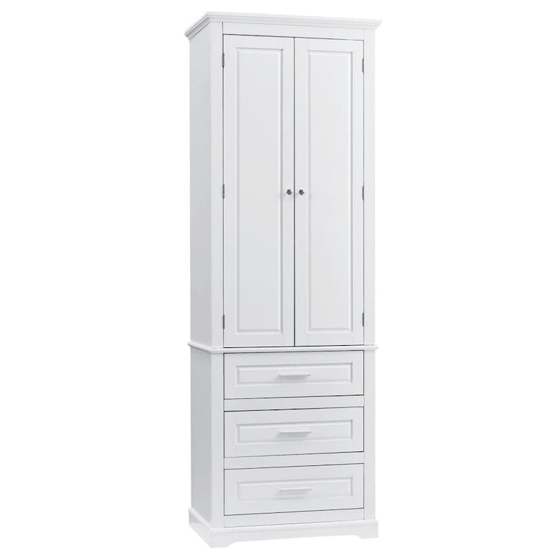 Meuble de rangement haut avec trois tiroirs pour salle de bain
