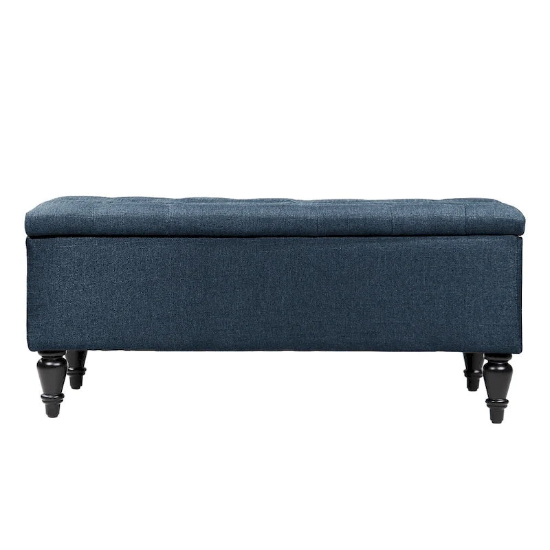 Banc de rangement capitonné en tissu
