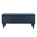 Banc de rangement capitonné en tissu