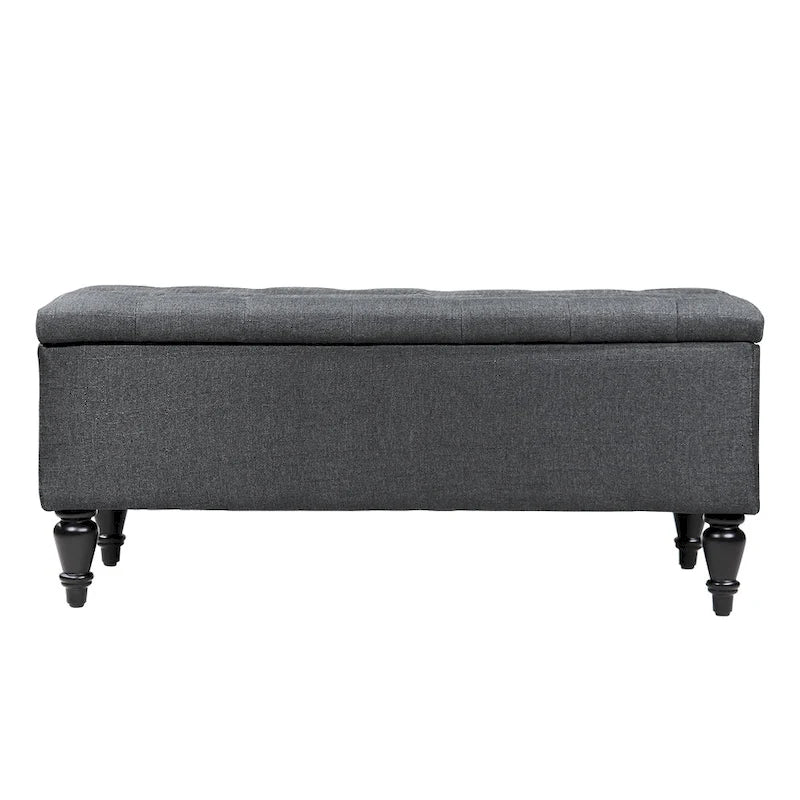 Banc de rangement capitonné en tissu