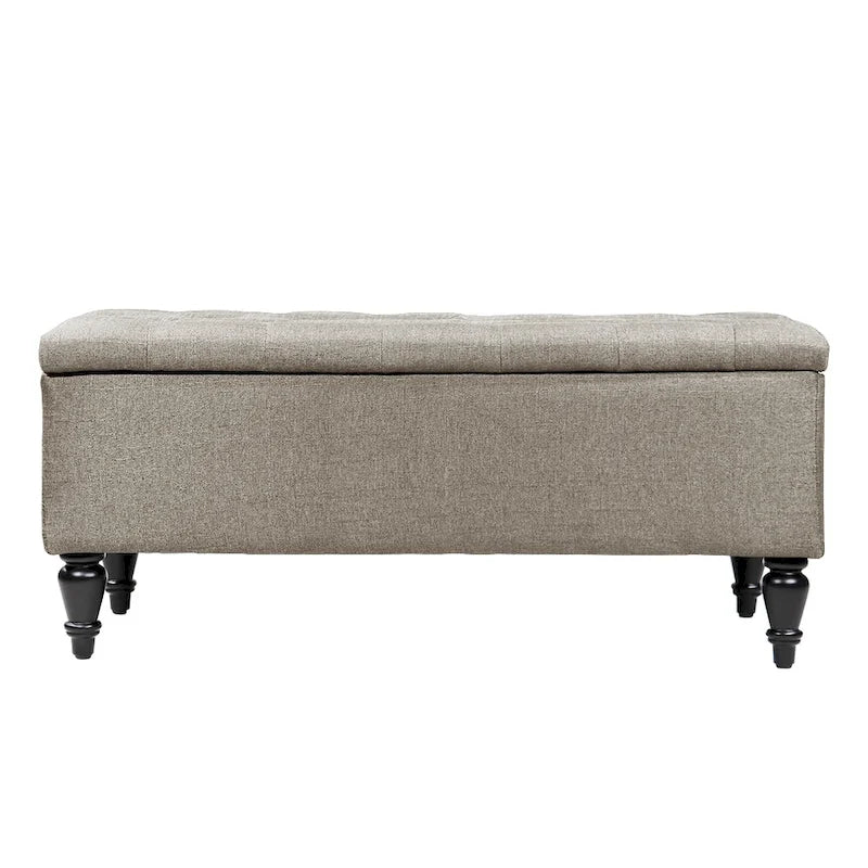 Banc de rangement capitonné en tissu