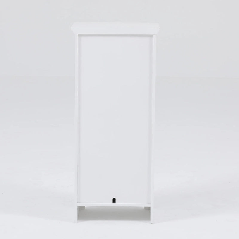 Meuble de rangement de salle de bain peu encombrant en bois manufacturé blanc