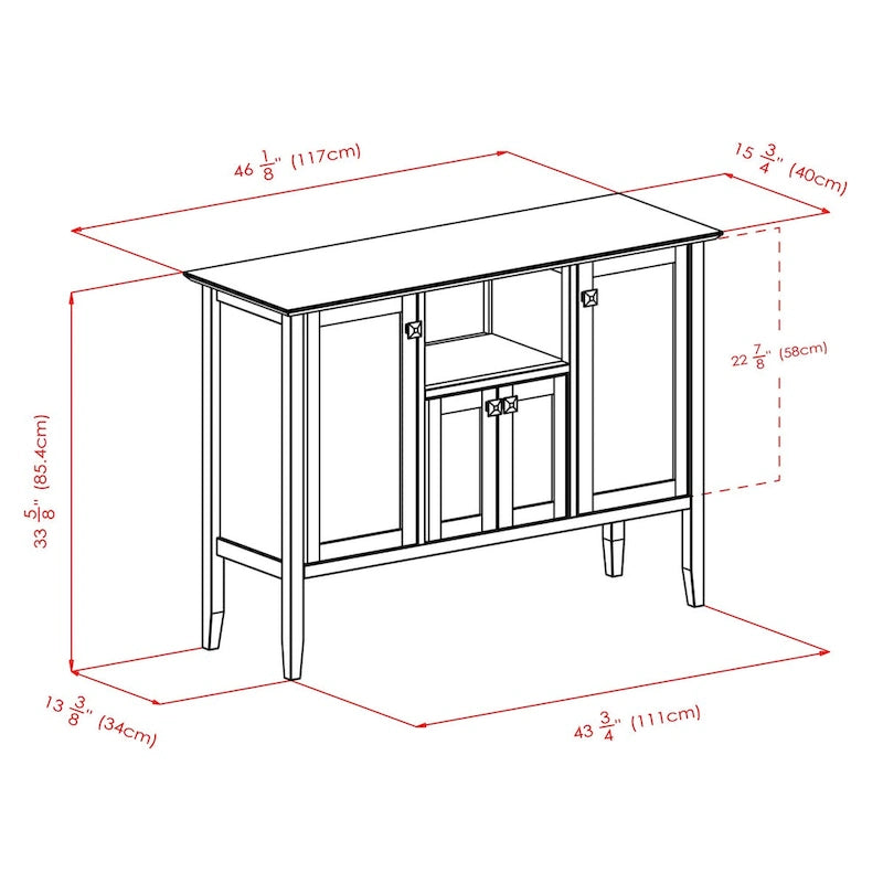 Meuble buffet, café - 46 larg. x 15,75 prof. x 33,6 haut.