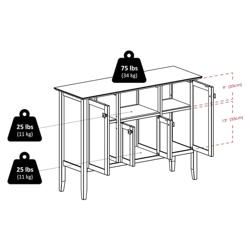 Meuble buffet, café - 46 larg. x 15,75 prof. x 33,6 haut.