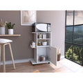 Chariot de cuisine, armoire à porte unique, quatre roulettes, finition blanche, haute qualité et durable
