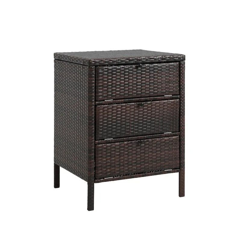 Meuble de rangement en rotin à 3 tiroirs