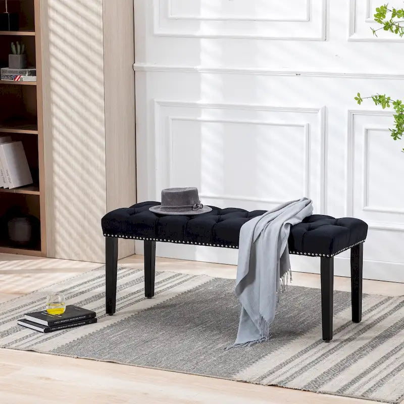 Banc ottoman capitonné, repose-pieds, tabouret, banc d'appoint