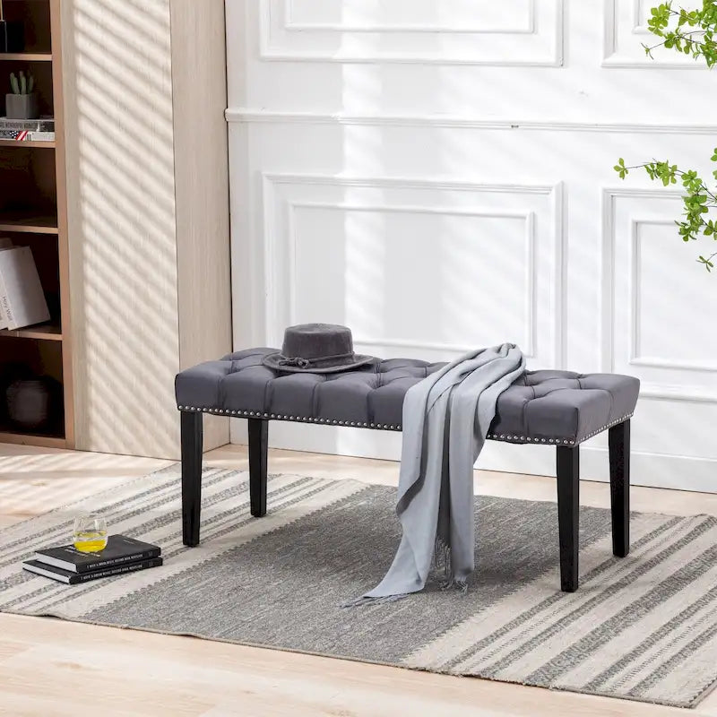 Banc ottoman capitonné, repose-pieds, tabouret, banc d'appoint
