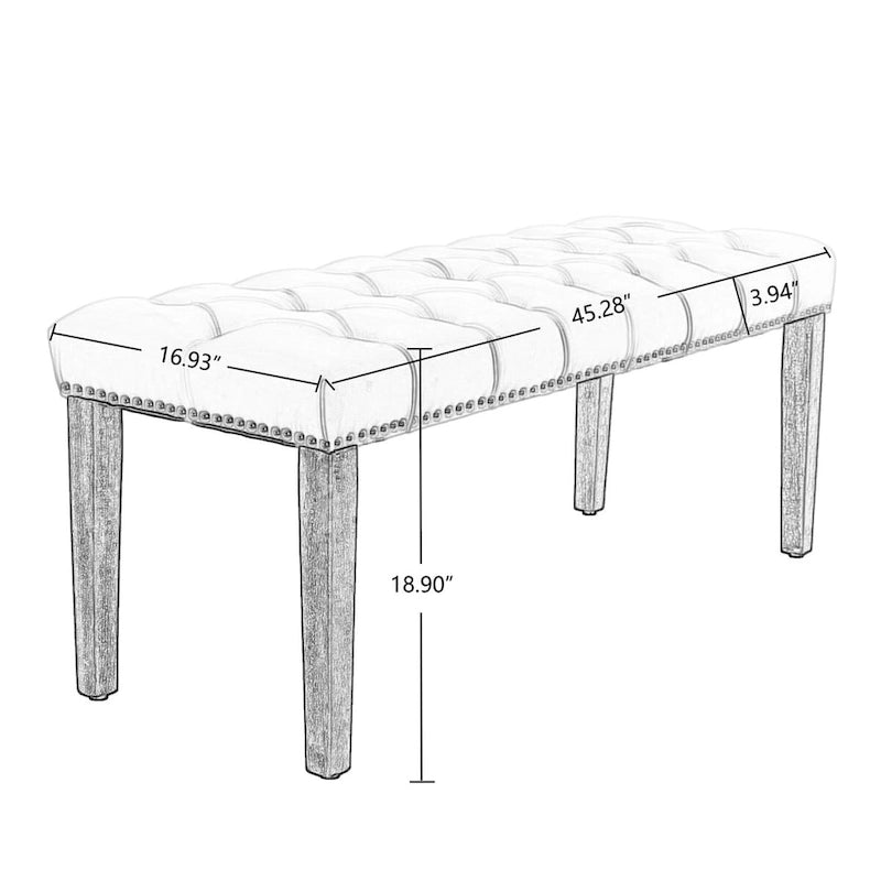 Banc ottoman capitonné, repose-pieds, tabouret, banc d'appoint