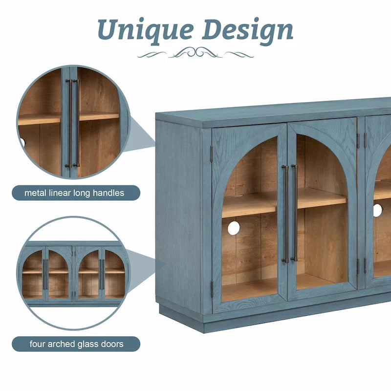 Bahut Rétro 4 Portes Grand Rangement