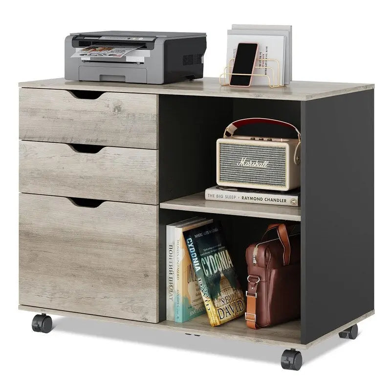 Meuble de classement en bois, classeur latéral mobile - 39,9 P x 79,5 L x 62,7 H cm