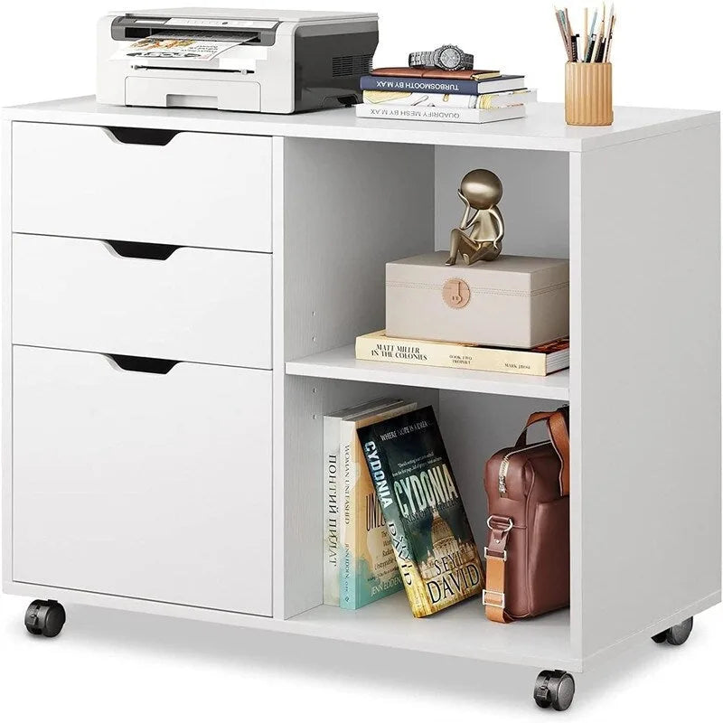 Meuble de classement en bois, classeur latéral mobile - 39,9 P x 79,5 L x 62,7 H cm