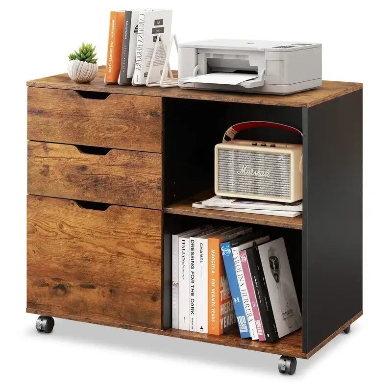 Meuble de classement en bois, classeur latéral mobile - 39,9 P x 79,5 L x 62,7 H cm