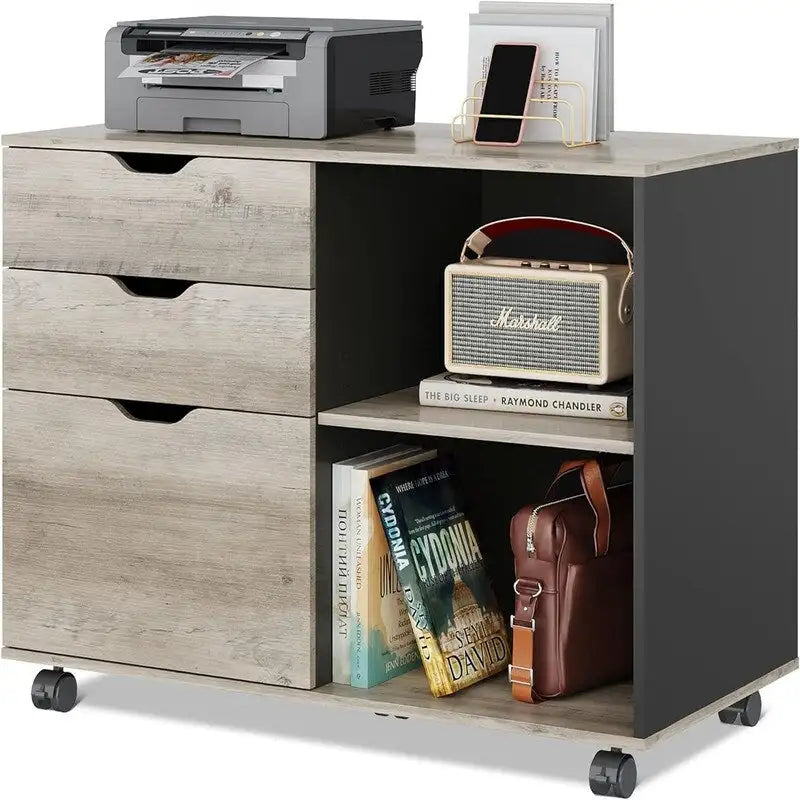 Meuble de classement en bois, classeur latéral mobile - 39,9 P x 79,5 L x 62,7 H cm