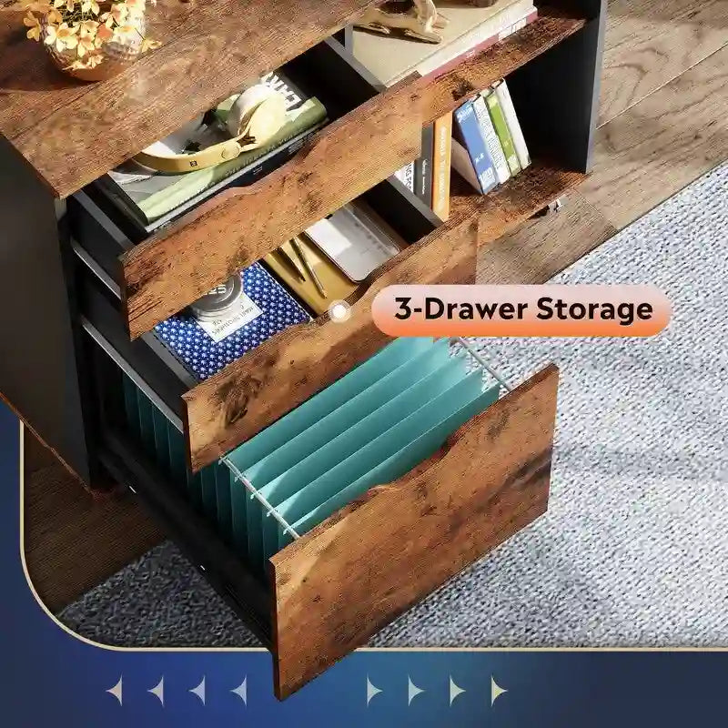 Meuble de classement en bois, classeur latéral mobile - 39,9 P x 79,5 L x 62,7 H cm
