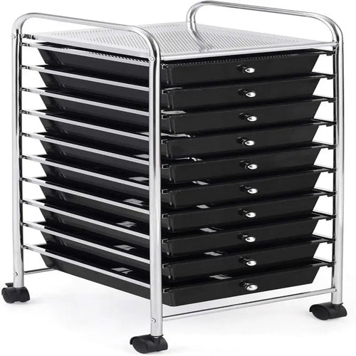Chariot de rangement à 10 tiroirs - 38P x 33L x 86H