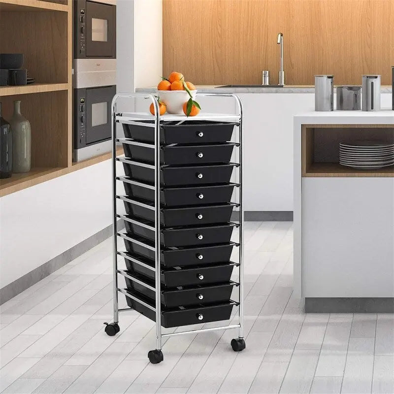Chariot de rangement à 10 tiroirs - 38P x 33L x 86H