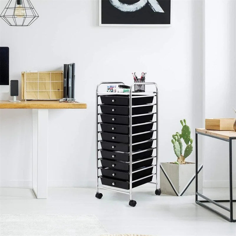 Chariot de rangement à 10 tiroirs - 38P x 33L x 86H