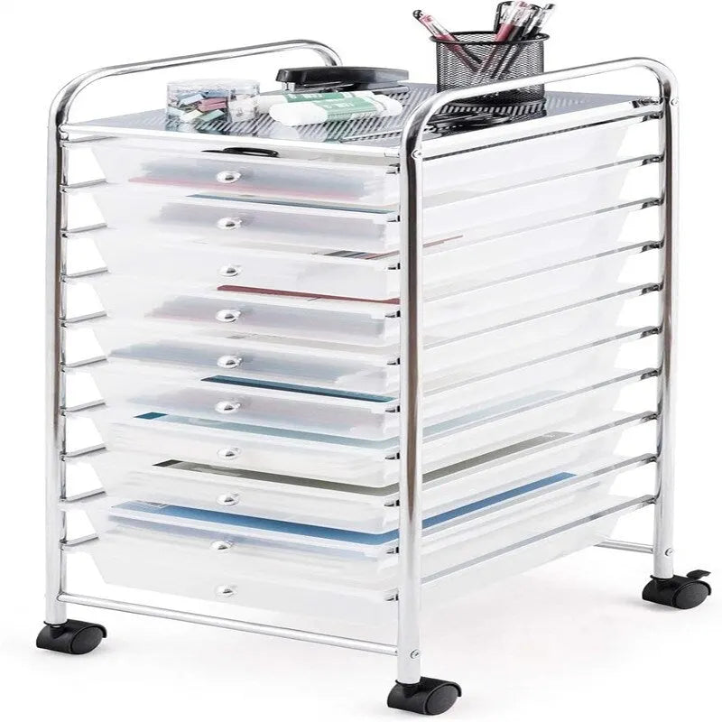 Chariot de rangement à 10 tiroirs - 38P x 33L x 86H