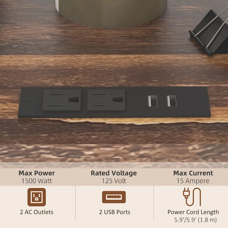 Meuble support d'imprimante mobile avec prise et ports USB