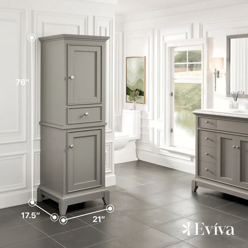Meuble de salle de bain colonne gris