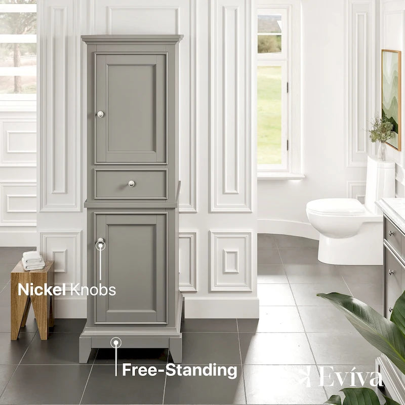 Meuble de salle de bain colonne gris