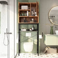 Meuble de rangement de salle de bain en bois au-dessus des toilettes - S.O.