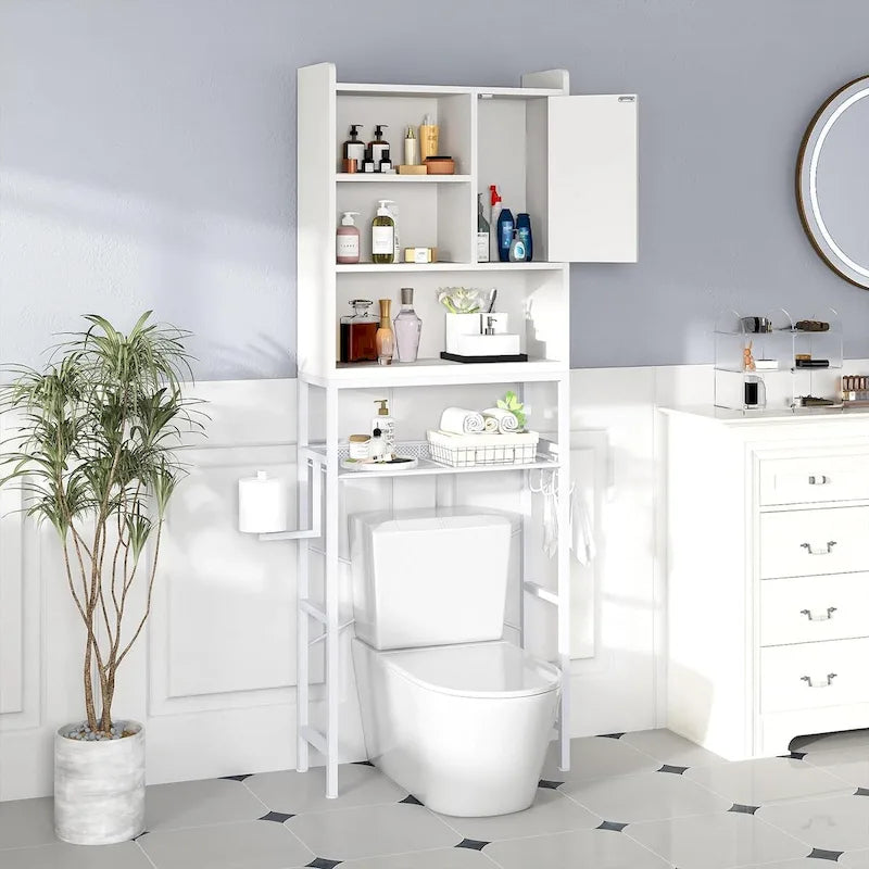 Meuble de rangement de salle de bain en bois au-dessus des toilettes - S.O.