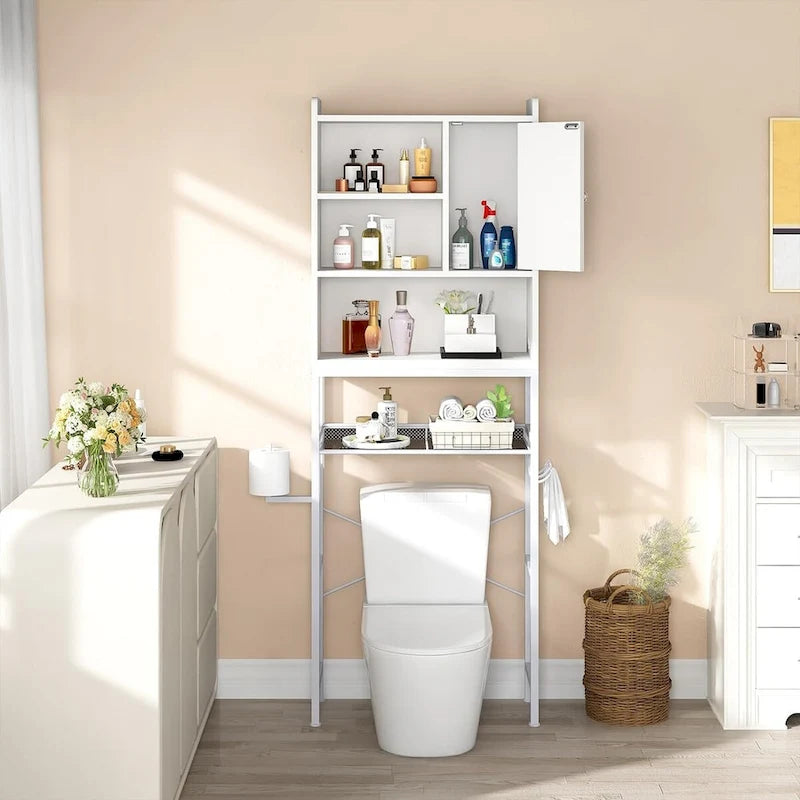 Meuble de rangement de salle de bain en bois au-dessus des toilettes - S.O.