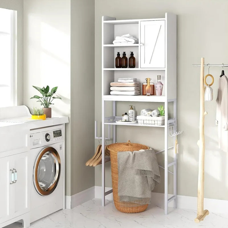 Meuble de rangement de salle de bain en bois au-dessus des toilettes - S.O.