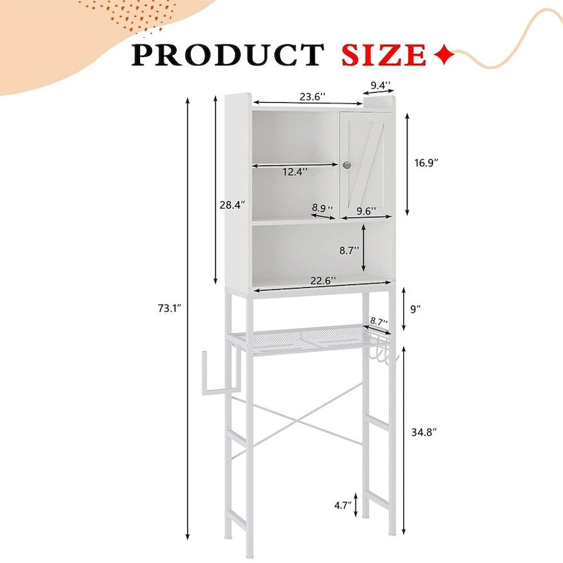 Meuble de rangement de salle de bain en bois au-dessus des toilettes - S.O.