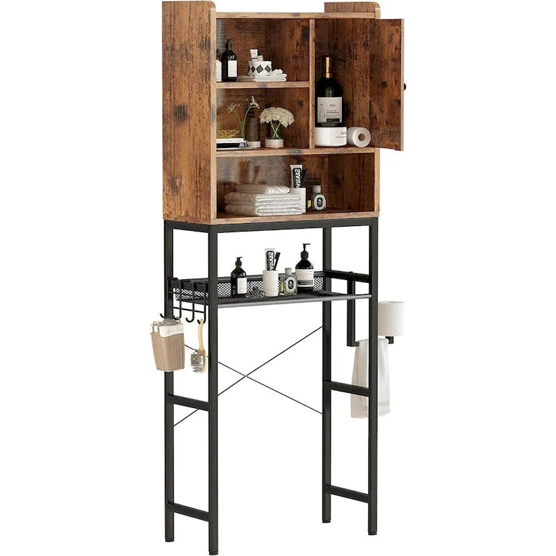 Meuble de rangement de salle de bain en bois au-dessus des toilettes - S.O.