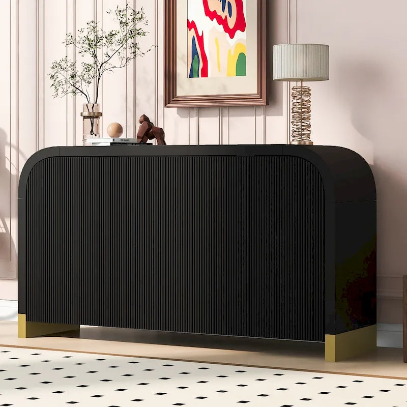 Meuble bas à 4 portes avec étagères réglables pour le salon