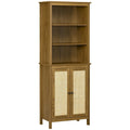 Étagère bibliothèque avec meuble de rangement et étagères ouvertes, Grande étagère, Noyer