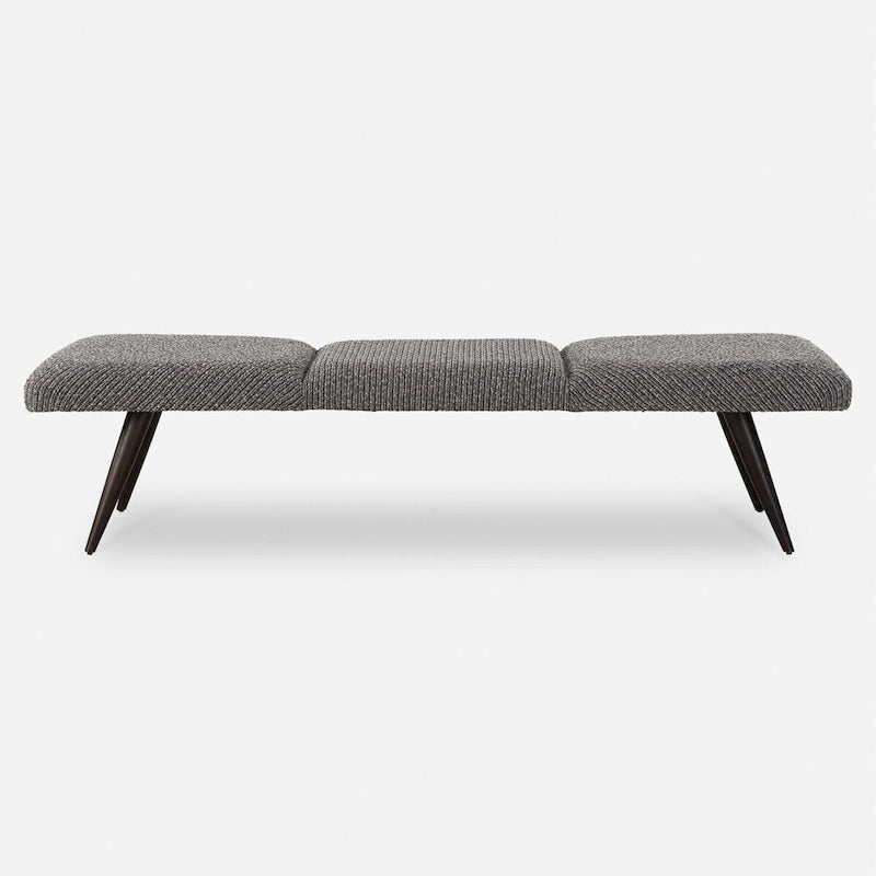 Uttermost Bowtie Charcoal Fabric Bench - 18 H X 72.5 W X 20 D