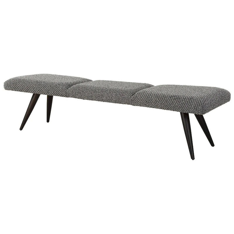 Banc en tissu anthracite Bowtie - 18 H X 72,5 L X 20 P