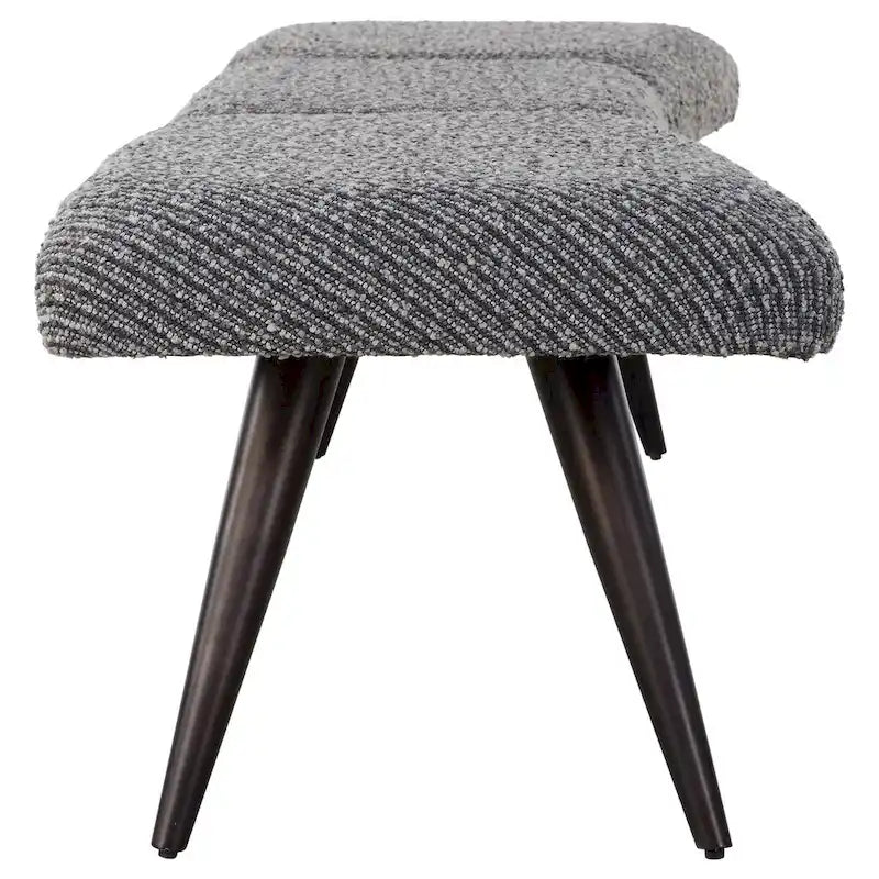 Banc en tissu anthracite Bowtie - 18 H X 72,5 L X 20 P