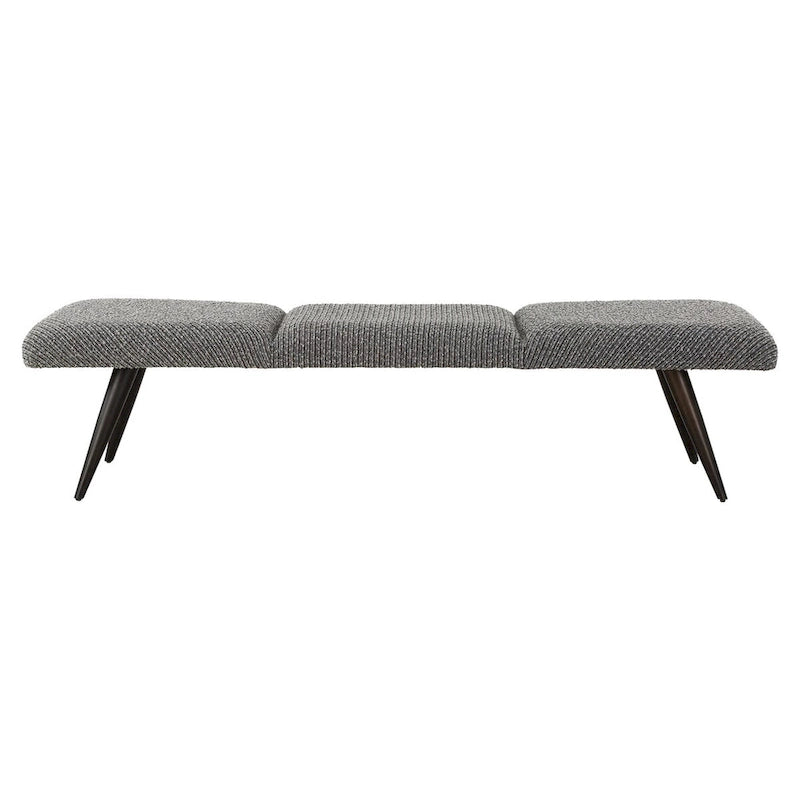 Banc en tissu anthracite Bowtie - 18 H X 72,5 L X 20 P