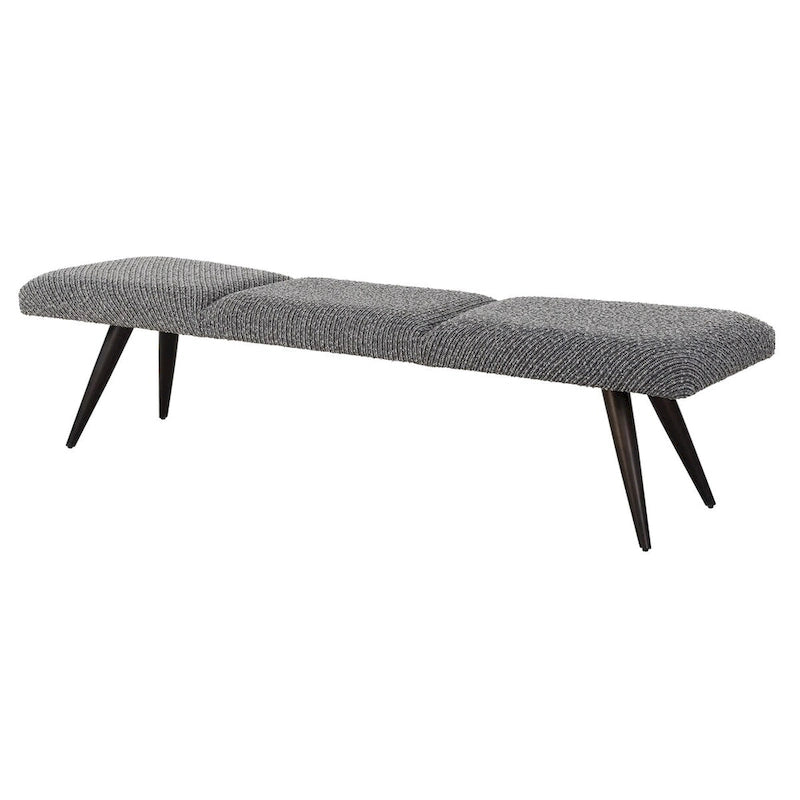 Banc en tissu anthracite Bowtie - 18 H X 72,5 L X 20 P